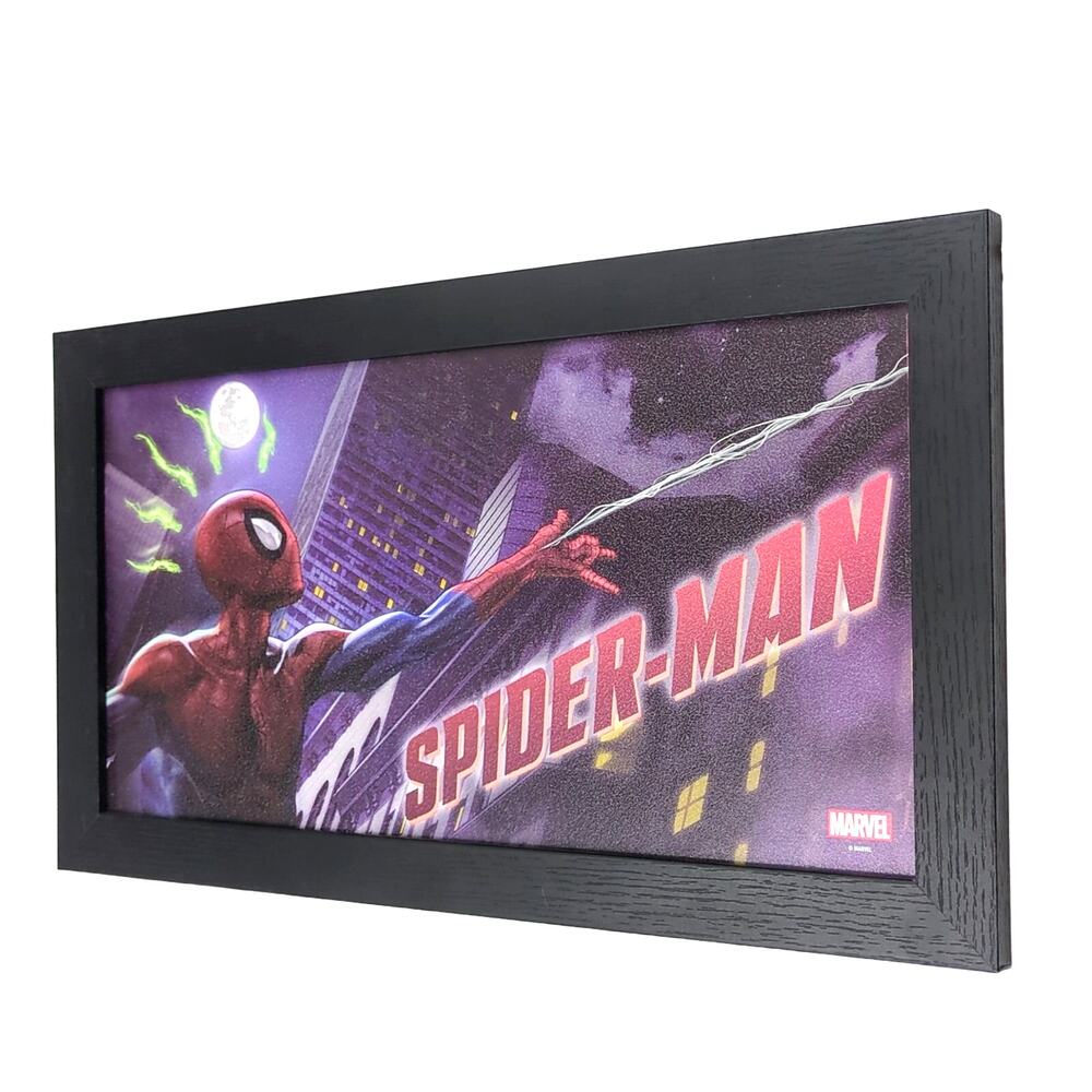 Marvel Spiderman Wall Poster / Wall Art / Wall Decor Wood Frame 10.47” x 18.43”